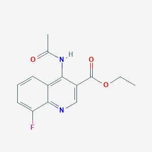 molecular formula C14H13FN2O3 B11848664 Ethyl 4-acetamido-8-fluoroquinoline-3-carboxylate 