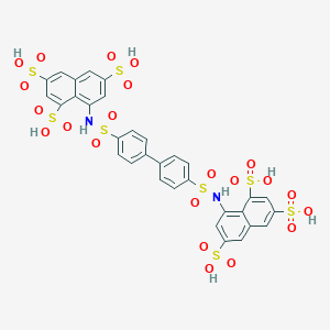 molecular formula C32H24N2O22S8 B118487 1,3,6-Naphthalenetrisulfonic acid, 8,8'-((1,1'-biphenyl)-4,4'-diylbis(sulfonylimino))bis- CAS No. 144790-67-0