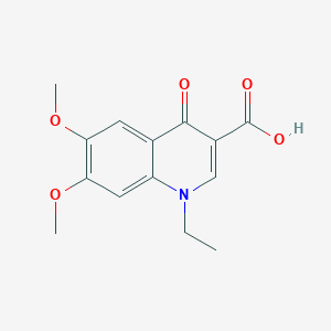 molecular formula C14H15NO5 B11848710 1-Ethyl-6,7-dimethoxy-4-oxo-1,4-dihydroquinoline-3-carboxylic acid CAS No. 32932-16-4