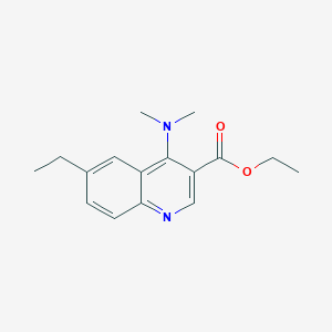 molecular formula C16H20N2O2 B11848728 Ethyl 4-(dimethylamino)-6-ethylquinoline-3-carboxylate 