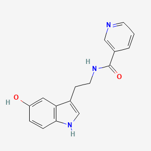 molecular formula C16H15N3O2 B11848788 N-[2-(5-Hydroxy-1H-indol-3-yl)ethyl]pyridine-3-carboxamide CAS No. 140174-50-1