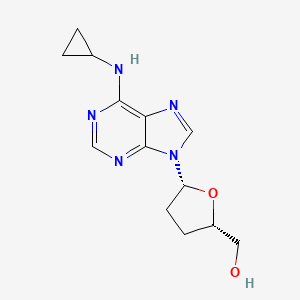 molecular formula C13H17N5O2 B11848803 Adenosine, N-cyclopropyl-2',3'-dideoxy- CAS No. 120503-31-3