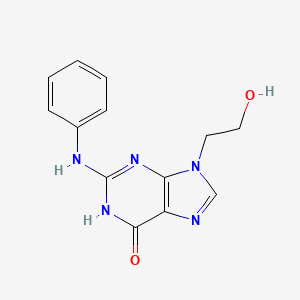 molecular formula C13H13N5O2 B11848844 2-anilino-9-(2-hydroxyethyl)-1H-purin-6-one CAS No. 161363-24-2