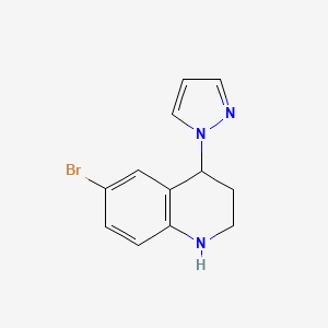 molecular formula C12H12BrN3 B11848847 6-bromo-4-(1H-pyrazol-1-yl)-1,2,3,4-tetrahydroquinoline 