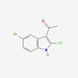 molecular formula C10H7BrClNO B11848856 1-(5-Bromo-2-chloro-1H-indol-3-yl)ethanone 