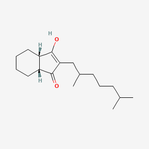 molecular formula C18H30O2 B11848964 Cis-2-(2,6-dimethylheptyl)-3-hydroxy-3a,4,5,6,7,7a-hexahydro-1H-inden-1-one 