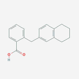 molecular formula C18H18O2 B11849086 2-((5,6,7,8-Tetrahydronaphthalen-2-yl)methyl)benzoic acid CAS No. 5349-91-7