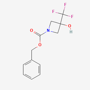 molecular formula C12H12F3NO3 B11849106 Benzyl 3-hydroxy-3-(trifluoromethyl)azetidine-1-carboxylate CAS No. 1356109-15-3