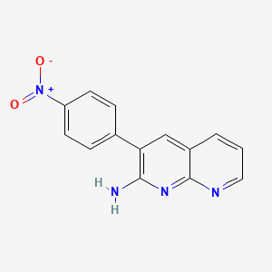 molecular formula C14H10N4O2 B11849178 3-(4-Nitrophenyl)-1,8-naphthyridin-2-amine CAS No. 60467-62-1