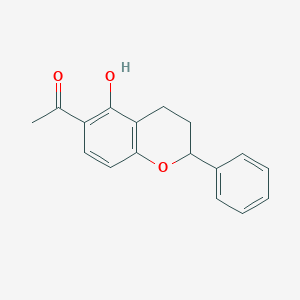 molecular formula C17H16O3 B11849284 1-(5-Hydroxy-2-phenylchroman-6-yl)ethanone CAS No. 68421-25-0