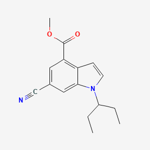 molecular formula C16H18N2O2 B11849285 methyl 6-cyano-1-(pentan-3-yl)-1H-indole-4-carboxylate 