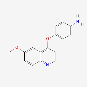 molecular formula C16H14N2O2 B11849299 4-((6-Methoxyquinolin-4-yl)oxy)aniline 