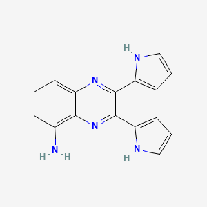 molecular formula C16H13N5 B11849354 2,3-Di(1H-pyrrol-2-yl)quinoxalin-5-amine CAS No. 500190-97-6