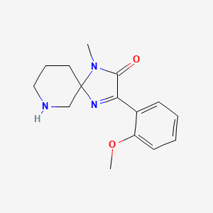 molecular formula C15H19N3O2 B11849433 3-(2-Methoxyphenyl)-1-methyl-1,4,7-triazaspiro[4.5]dec-3-en-2-one 