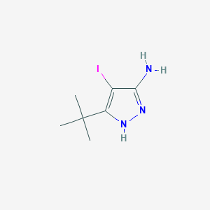 molecular formula C7H12IN3 B11849509 5-(tert-Butyl)-4-iodo-1H-pyrazol-3-amine 