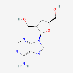 molecular formula C11H15N5O3 B11849517 Adenosine, 2',3'-dideoxy-2'-(hydroxymethyl)- CAS No. 130469-39-5