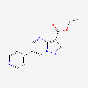 molecular formula C14H12N4O2 B11849524 Ethyl 6-(pyridin-4-yl)pyrazolo[1,5-a]pyrimidine-3-carboxylate 