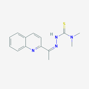 molecular formula C14H16N4S B11849570 N,N-Dimethyl-2-(1-(quinolin-2-yl)ethylidene)hydrazinecarbothioamide 