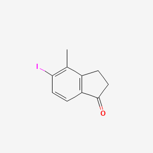 molecular formula C10H9IO B11849661 5-Iodo-4-methyl-2,3-dihydro-1H-inden-1-one 