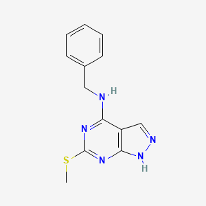 molecular formula C13H13N5S B11849681 N-Benzyl-6-(methylsulfanyl)-1H-pyrazolo[3,4-D]pyrimidin-4-amine CAS No. 594865-02-8