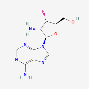 molecular formula C10H13FN6O2 B11849706 ((2R,3S,4S,5R)-4-Amino-5-(6-amino-9H-purin-9-yl)-3-fluorotetrahydrofuran-2-yl)methanol 