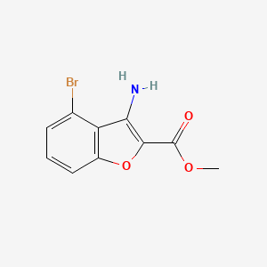 molecular formula C10H8BrNO3 B11849750 Methyl 3-amino-4-bromobenzofuran-2-carboxylate 