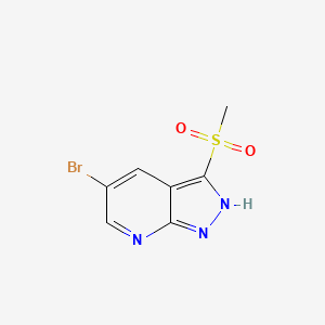 molecular formula C7H6BrN3O2S B11849768 5-Bromo-3-(methylsulfonyl)-1H-pyrazolo[3,4-b]pyridine CAS No. 1309778-79-7
