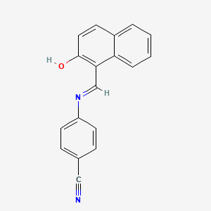 molecular formula C18H12N2O B11849781 4-[(2-Hydroxynaphthalen-1-yl)methylideneamino]benzonitrile 