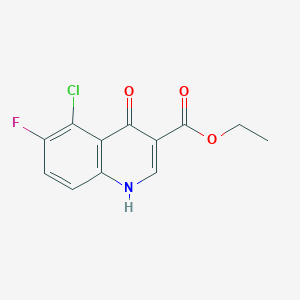 molecular formula C12H9ClFNO3 B11849817 Ethyl 5-chloro-6-fluoro-4-hydroxyquinoline-3-carboxylate CAS No. 141291-37-4