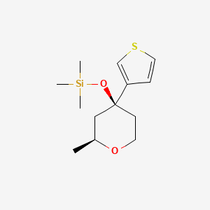 molecular formula C13H22O2SSi B11849842 Trimethyl{[(2S,4S)-2-methyl-4-(thiophen-3-yl)oxan-4-yl]oxy}silane CAS No. 864058-66-2