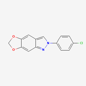 molecular formula C14H9ClN2O2 B11849863 2-(4-Chlorophenyl)-2H-[1,3]dioxolo[4,5-F]indazole 