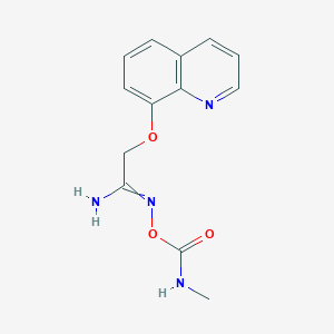 molecular formula C13H14N4O3 B11849865 N'-[(Methylcarbamoyl)oxy][(quinolin-8-yl)oxy]ethanimidamide CAS No. 88758-91-2