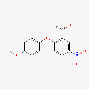 molecular formula C14H11NO5 B11849921 2-(4-Methoxyphenoxy)-5-nitrobenzaldehyde 