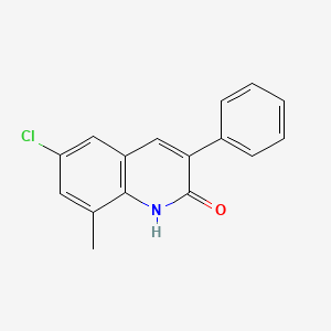 molecular formula C16H12ClNO B11849931 6-Chloro-8-methyl-3-phenyl-2-quinolinol CAS No. 1031928-31-0