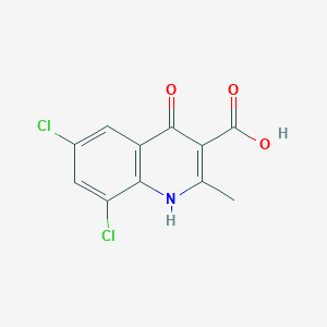molecular formula C11H7Cl2NO3 B11849958 6,8-Dichloro-4-hydroxy-2-methylquinoline-3-carboxylic acid 