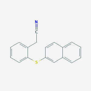 molecular formula C18H13NS B11850139 Benzeneacetonitrile, 2-(2-naphthalenylthio)- CAS No. 57536-27-3