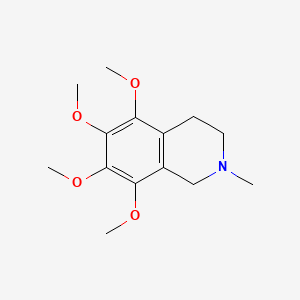 molecular formula C14H21NO4 B11850140 Isoquinoline, 1,2,3,4-tetrahydro-5,6,7,8-tetramethoxy-2-methyl- CAS No. 74046-24-5