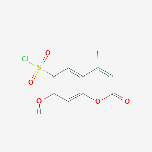 molecular formula C10H7ClO5S B11850183 7-Hydroxy-4-methyl-2-oxo-2H-1-benzopyran-6-sulfonyl chloride CAS No. 85576-28-9