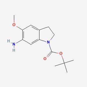 molecular formula C14H20N2O3 B11850213 tert-Butyl 6-amino-5-methoxyindoline-1-carboxylate 