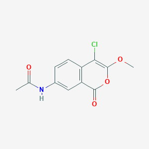molecular formula C12H10ClNO4 B11850252 N-(4-Chloro-3-methoxy-1-oxo-1H-isochromen-7-yl)acetamide CAS No. 62252-27-1