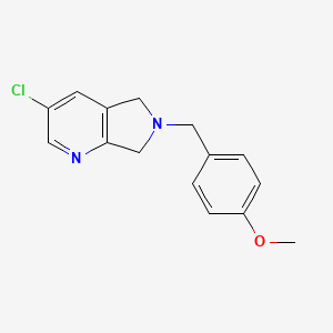 molecular formula C15H15ClN2O B11850293 3-chloro-6-(4-methoxybenzyl)-6,7-dihydro-5H-pyrrolo[3,4-b]pyridine CAS No. 1356109-75-5