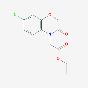 molecular formula C12H12ClNO4 B11850341 Ethyl 2-(7-chloro-3-oxo-2H-benzo[b][1,4]oxazin-4(3H)-yl)acetate 