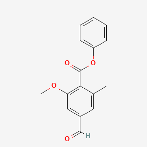 molecular formula C16H14O4 B11850356 Phenyl 4-formyl-2-methoxy-6-methylbenzoate 