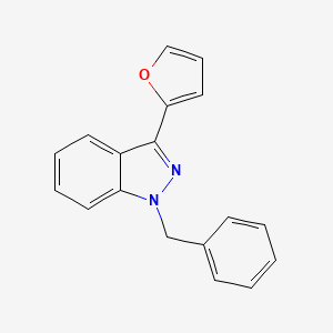 molecular formula C18H14N2O B11850386 1-Benzyl-3-(furan-2-yl)-1H-indazole 