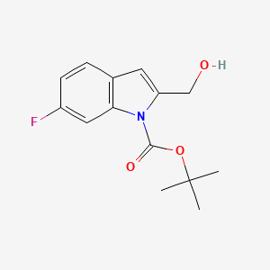 molecular formula C14H16FNO3 B11850515 tert-butyl 6-fluoro-2-(hydroxymethyl)-1H-indole-1-carboxylate 