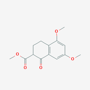 molecular formula C14H16O5 B11850517 Methyl 5,7-dimethoxy-1-oxo-1,2,3,4-tetrahydronaphthalene-2-carboxylate 