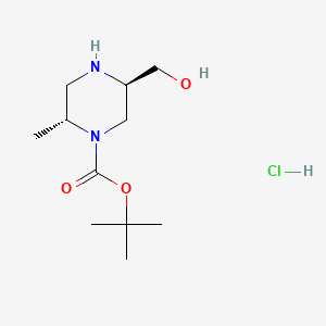 molecular formula C11H23ClN2O3 B11850548 tert-Butyl (2R,5R)-5-(hydroxymethyl)-2-methylpiperazine-1-carboxylate hydrochloride 