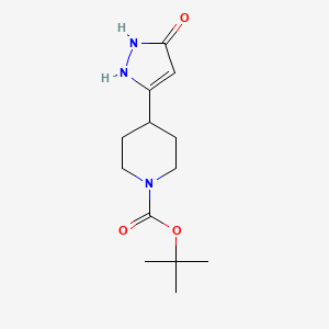 molecular formula C13H21N3O3 B11850559 tert-butyl 4-(5-hydroxy-1H-pyrazol-3-yl)piperidine-1-carboxylate 