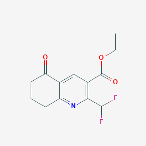 molecular formula C13H13F2NO3 B11850578 Ethyl 2-(difluoromethyl)-5-oxo-5,6,7,8-tetrahydroquinoline-3-carboxylate 