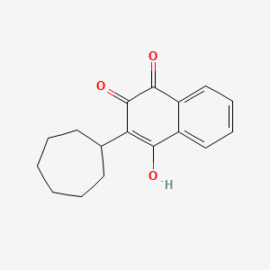 molecular formula C17H18O3 B11850579 3-Cycloheptyl-4-hydroxynaphthalene-1,2-dione CAS No. 73356-04-4